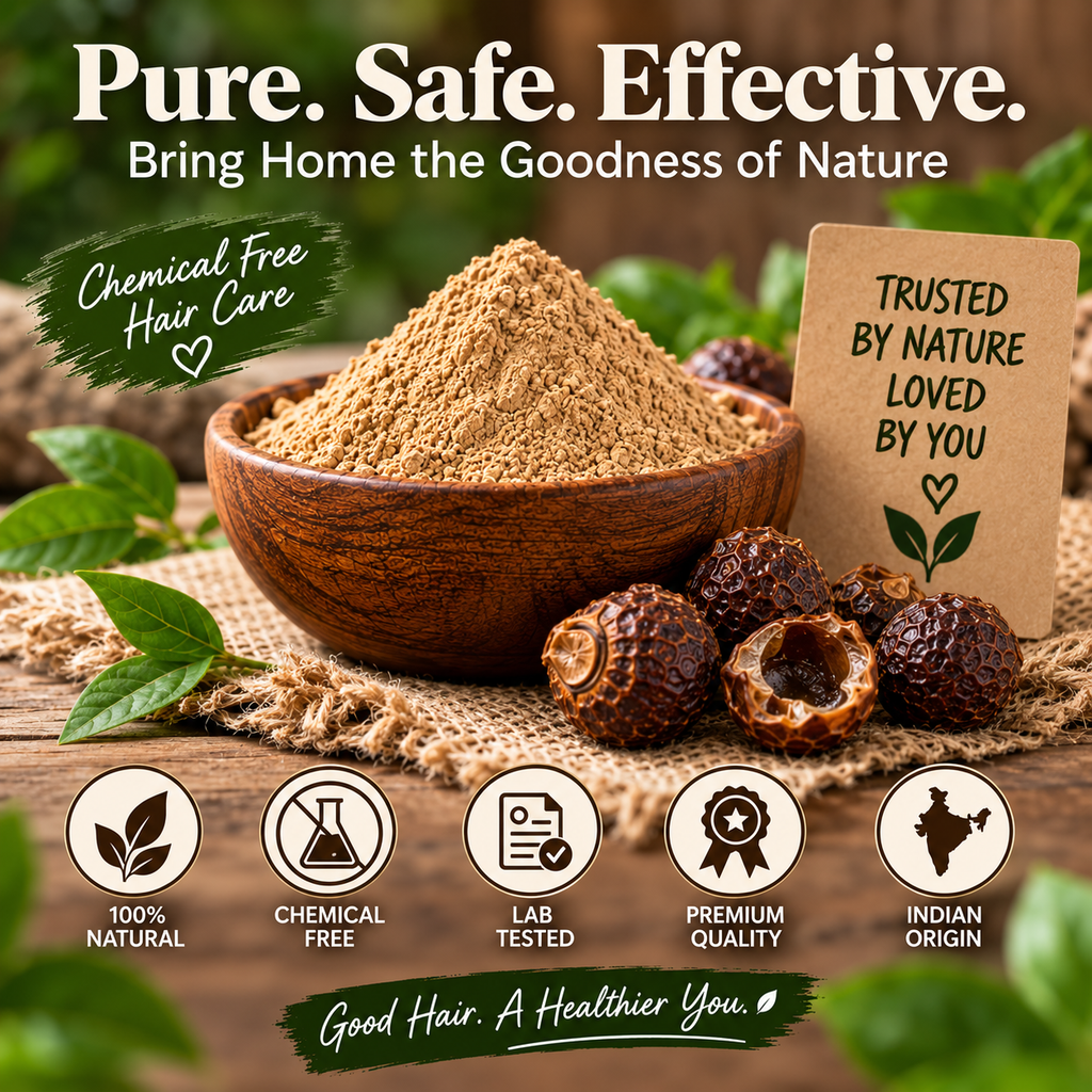 Reetha Powder for Hair | Natural Reetha Powder for Hair Growth, Scalp Cleansing & Shiny Hair